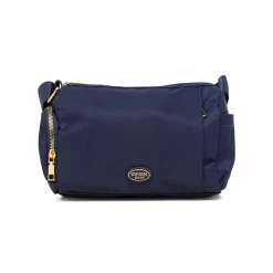 New Borsa a tracolla blu da Donna in tessuto lucido con logo Donna Borse A Tracolla Donna
