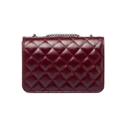 Hot Borsa a tracolla Bordeaux da Donna con trapuntatura a rombi Donna Borse A Tracolla Donna