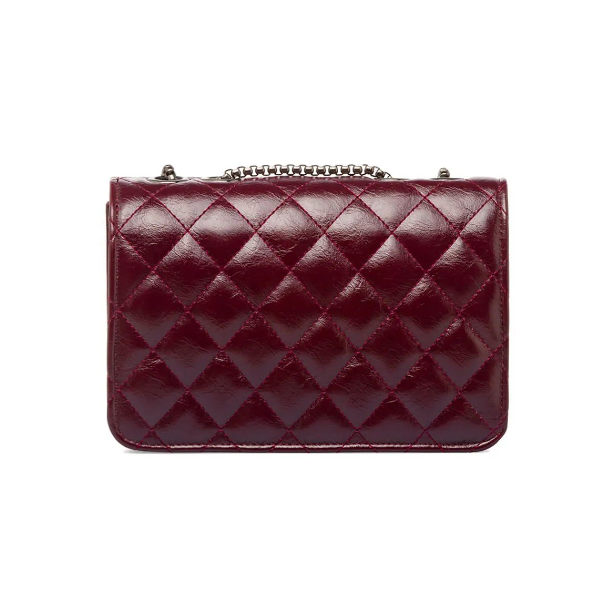 Hot Borsa a tracolla Bordeaux da Donna con trapuntatura a rombi Donna Borse A Tracolla Donna