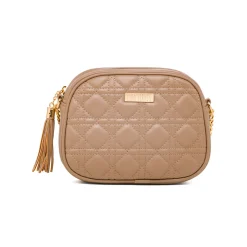 Discount Borsa a tracolla color taupe effetto trapuntato Donna Borse A Tracolla Donna