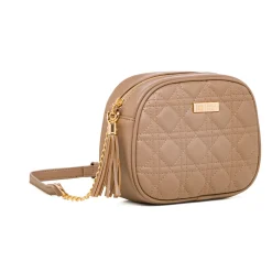 Discount Borsa a tracolla color taupe effetto trapuntato Donna Borse A Tracolla Donna