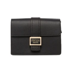 New Borsa a Tracolla da Donna Nera con Chiusura Logo Donna Borse A Tracolla Donna