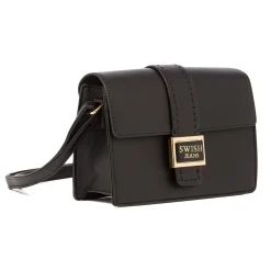 New Borsa a Tracolla da Donna Nera con Chiusura Logo Donna Borse A Tracolla Donna