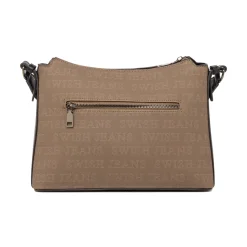 Online Borsa a Tracolla da Donna Marrone con Stampa Logo All Over Donna Borse A Tracolla Donna
