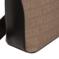 Online Borsa a Tracolla da Donna Marrone con Stampa Logo All Over Donna Borse A Tracolla Donna