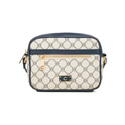 New Borsa a tracolla da Donna bianco off-white e blu con logo Donna Borse A Tracolla Donna