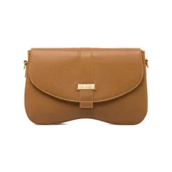 Borsa a Tracolla da Donna Marrone con Dettagli Dorati Donna Borse A Tracolla Donna