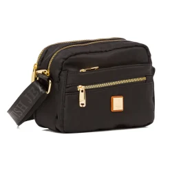 New Borsa a Tracolla da Donna Nera con Dettagli Oro Donna Borse A Tracolla Donna