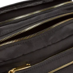 New Borsa a Tracolla da Donna Nera con Dettagli Oro Donna Borse A Tracolla Donna