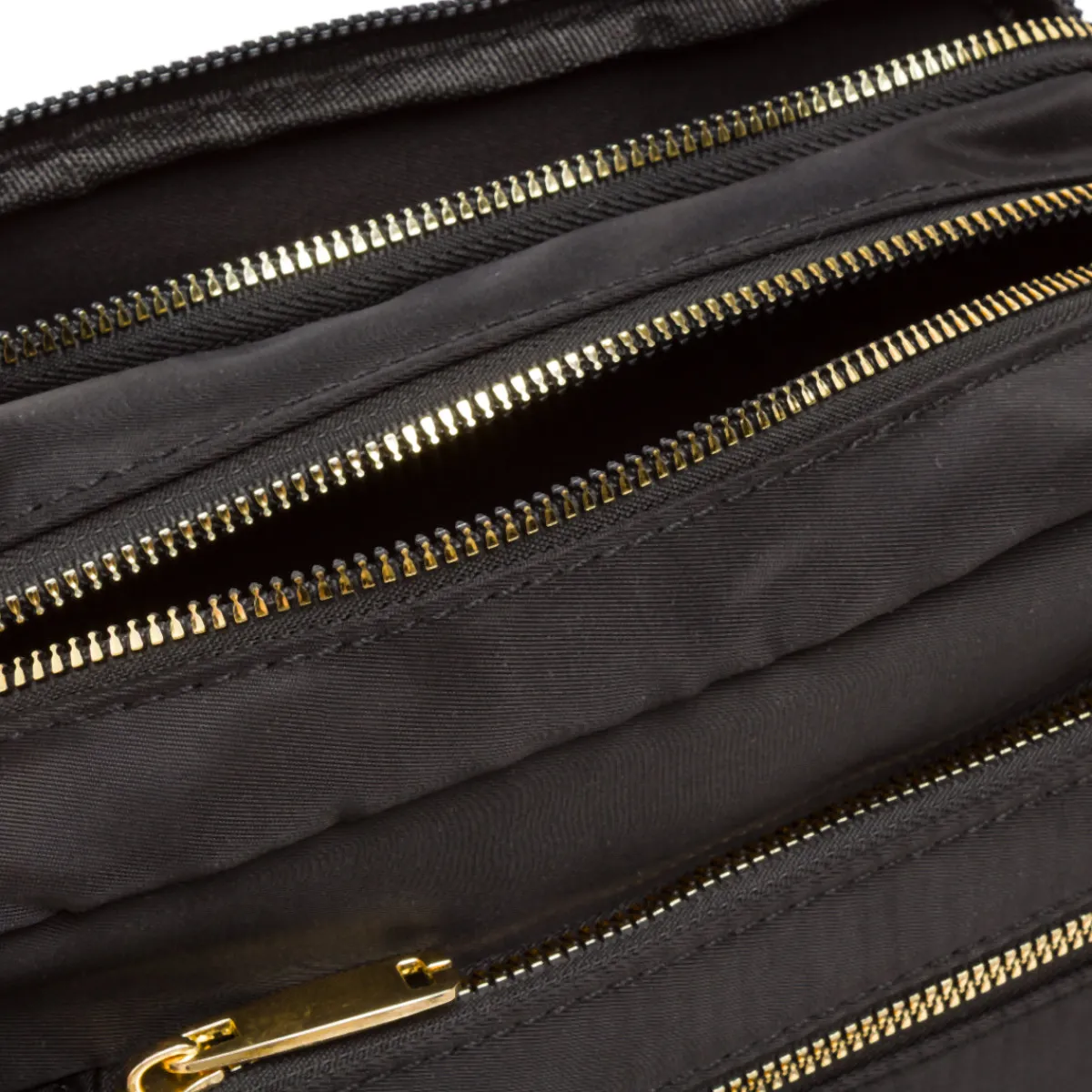 New Borsa a Tracolla da Donna Nera con Dettagli Oro Donna Borse A Tracolla Donna