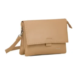 Online Borsa a tracolla donna beige con dettagli cuciture a vista Donna Borse A Tracolla Donna