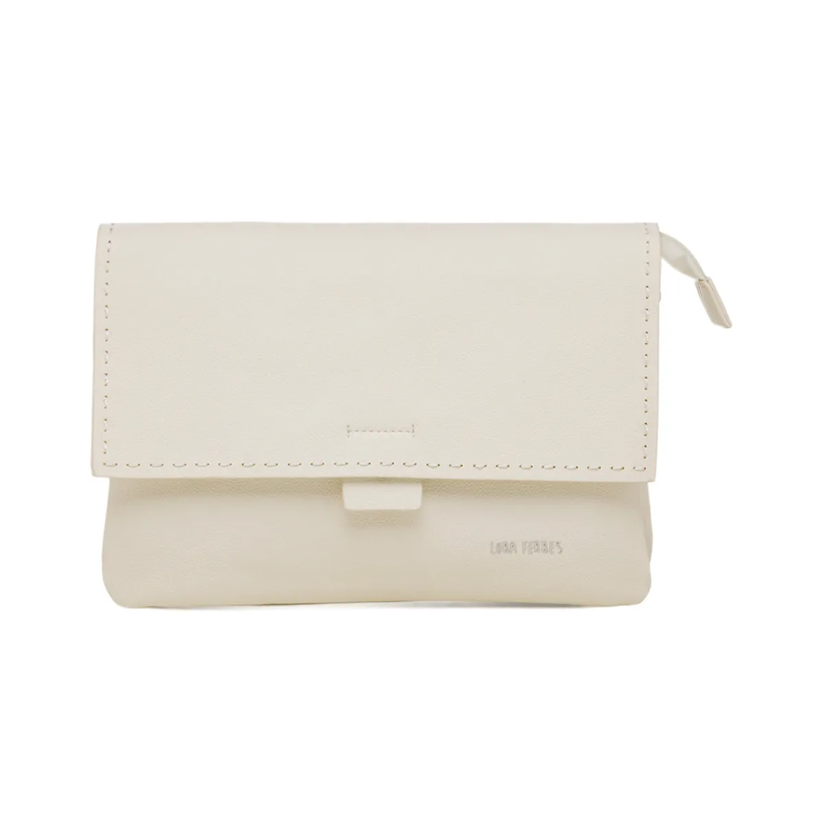 Discount Borsa a tracolla donna bianca con dettagli cuciture a vista Donna Borse A Tracolla Donna