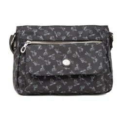 Best Borsa a tracolla Donna Nera stampata logata Donna Borse A Tracolla Donna