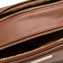 Discount Borsa a tracolla marrone con logo in metallo Donna Borse A Tracolla Donna