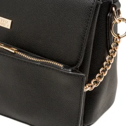 Hot Borsa a tracolla nera da Donna con logo in metallo Donna Borse A Tracolla Donna