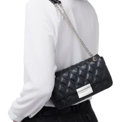 Borsa a tracolla nera da Donna con trapuntatura a rombi Donna Borse A Tracolla Donna