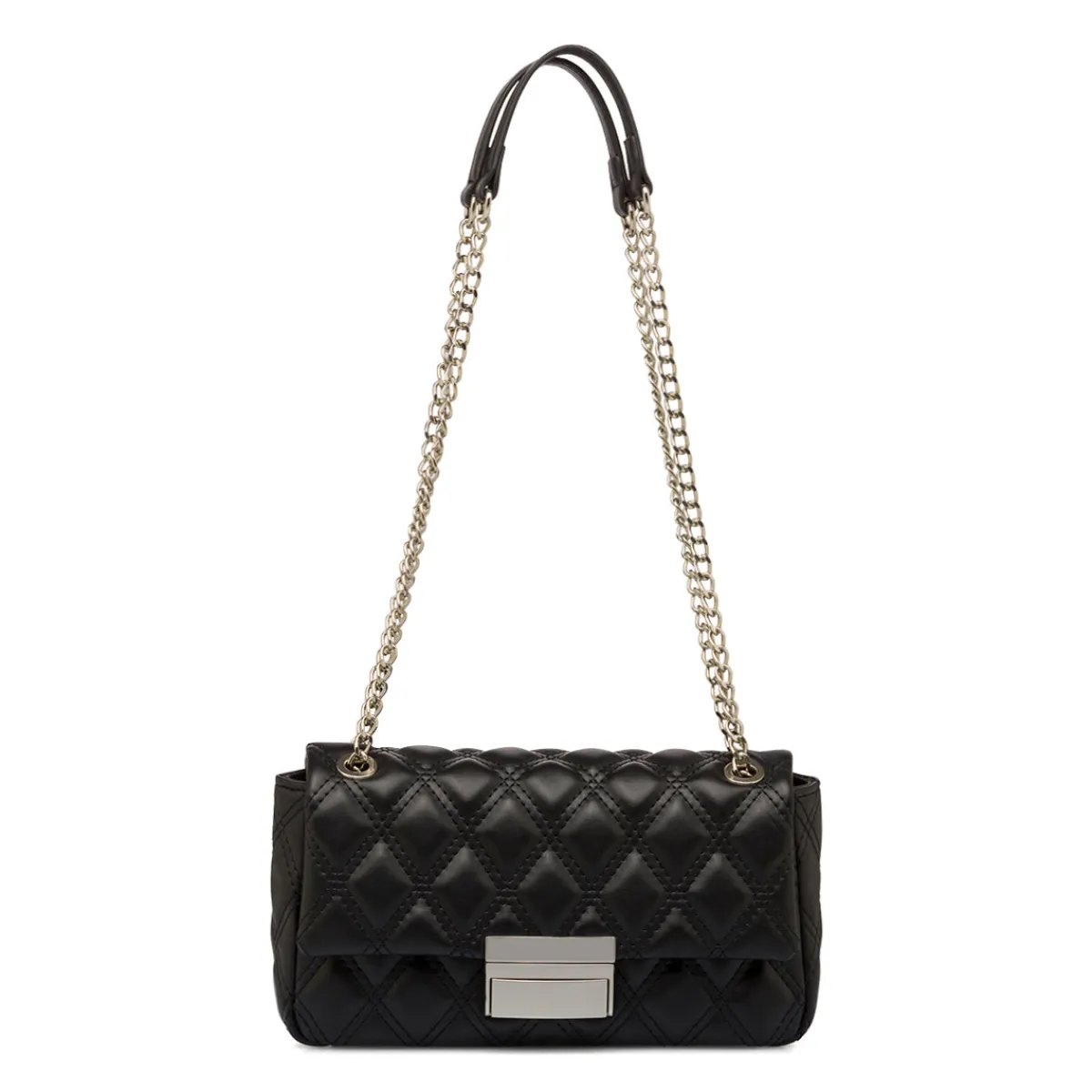 Borsa a tracolla nera da Donna con trapuntatura a rombi Donna Borse A Tracolla Donna