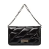 Borsa a tracolla nera da Donna effetto vernice Donna Clutch & Pochette