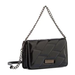 Borsa a tracolla nera da Donna effetto vernice Donna Clutch & Pochette