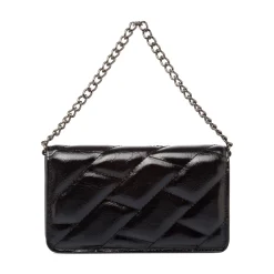 Borsa a tracolla nera da Donna effetto vernice Donna Clutch & Pochette