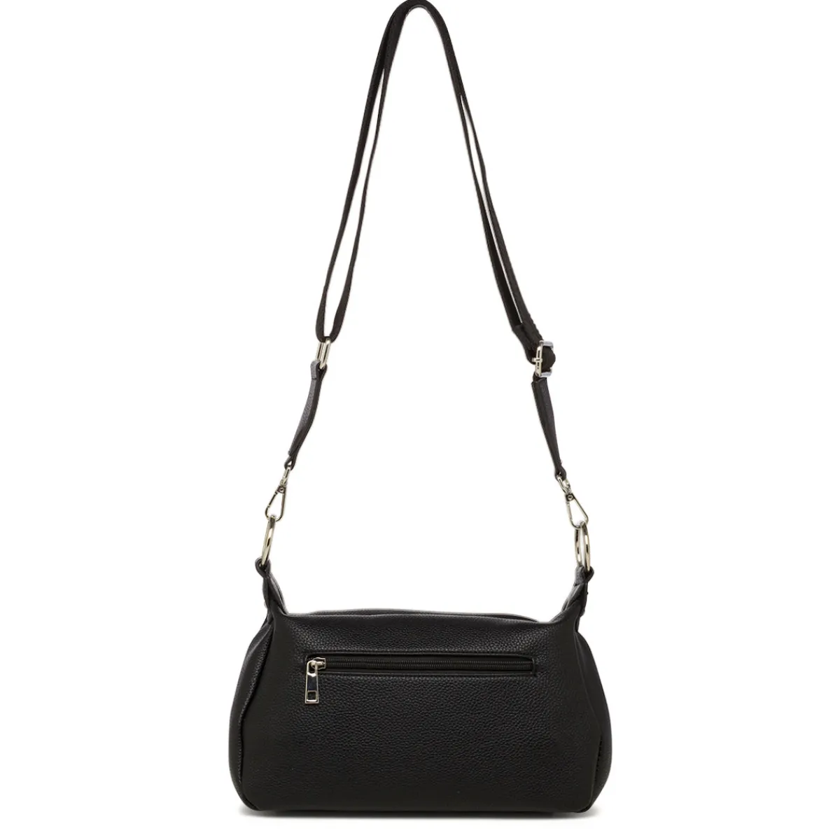 Discount Borsa a tracolla nera da Donna con tasche e logo Donna Borse A Tracolla Donna