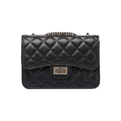 New Borsa a tracolla nera da Donna con trapuntatura a rombi Donna Borse A Tracolla Donna