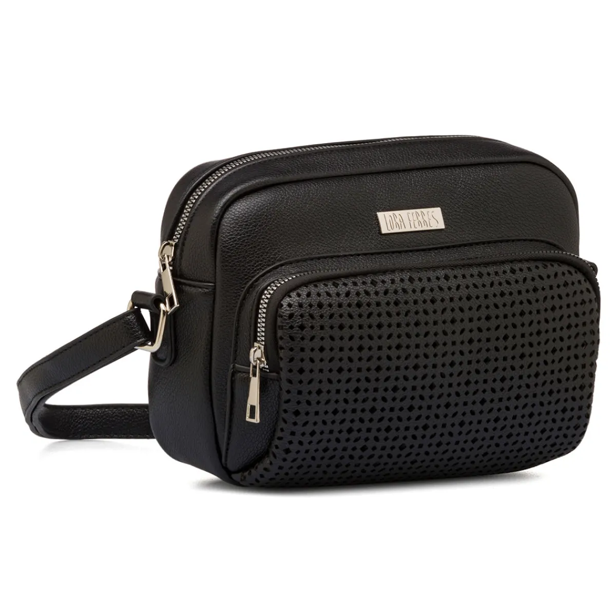 Hot Borsa a tracolla nera da Donna con dettagli traforati Donna Borse A Tracolla Donna