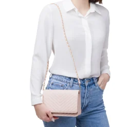 Online Borsa a tracolla rosa da Donna con motivo trapuntato Donna Borse A Tracolla Donna|Scarpe Eleganti