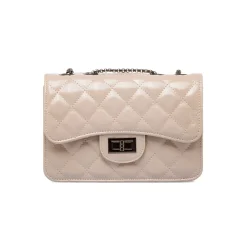 Borsa a tracolla taupe da Donna con trapuntatura a rombi Donna Borse A Tracolla Donna