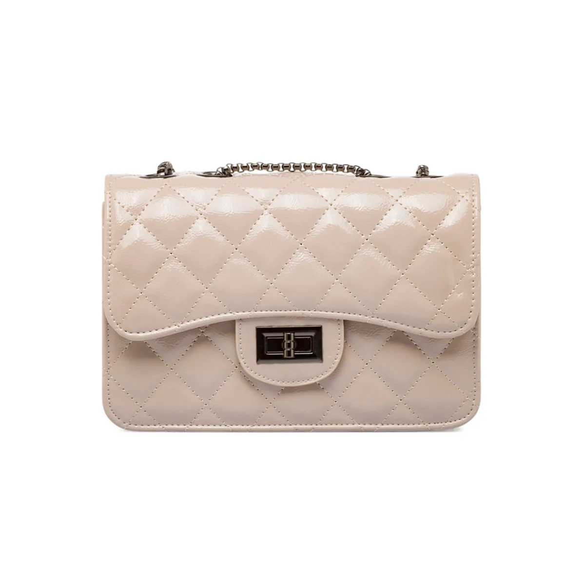 Borsa a tracolla taupe da Donna con trapuntatura a rombi Donna Borse A Tracolla Donna