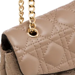 Online Borsa a tracolla taupe effetto trapuntato Donna Borse A Tracolla Donna