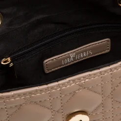 Online Borsa a tracolla taupe effetto trapuntato Donna Borse A Tracolla Donna