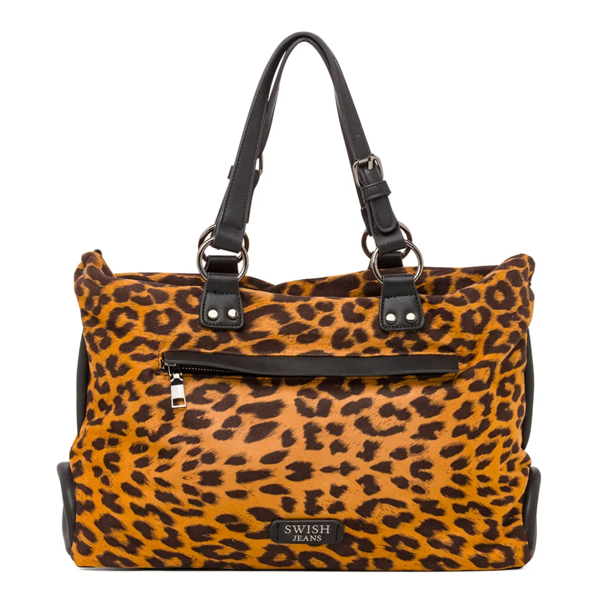 New Borsa con Stampa Animalier Leopardata e Doppio Manico Donna Borse A Tracolla Donna