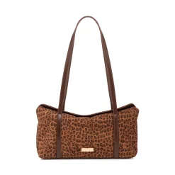 Sale Borsa con stampa leopardata marrone da Donna Donna Borse A Spalla