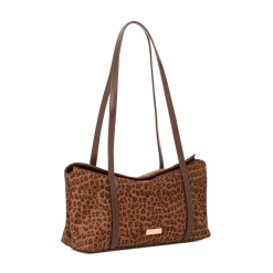 Sale Borsa con stampa leopardata marrone da Donna Donna Borse A Spalla