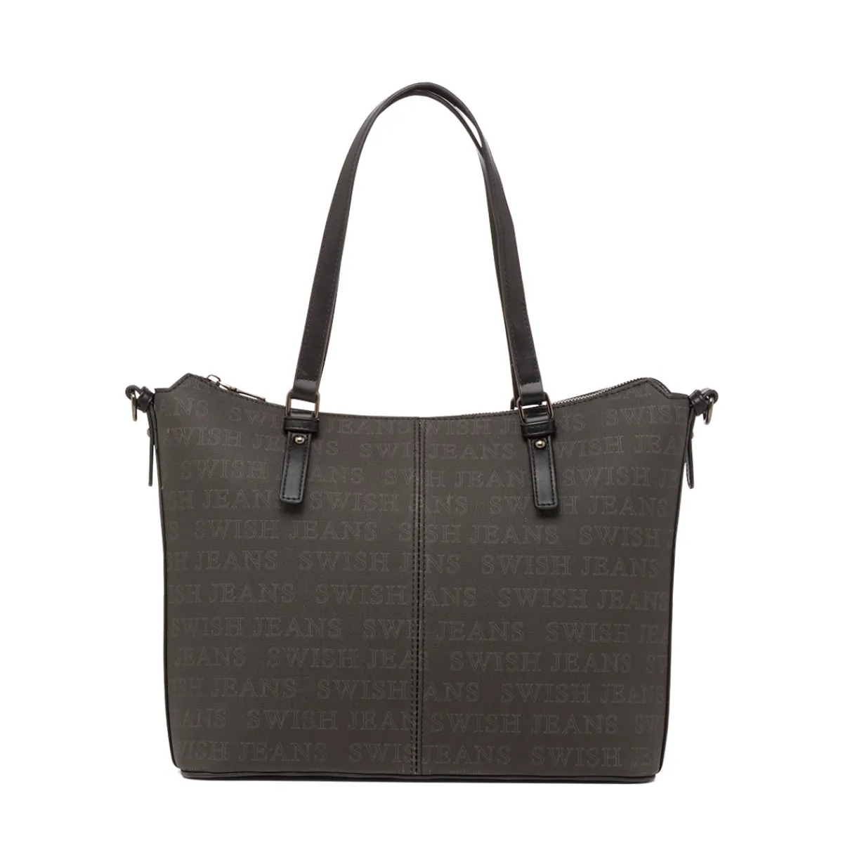 Borsa da Donna Nera con Logo All Over Donna Borse A Spalla