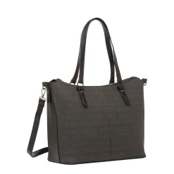 Borsa da Donna Nera con Logo All Over Donna Borse A Spalla