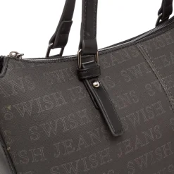 Borsa da Donna Nera con Logo All Over Donna Borse A Spalla