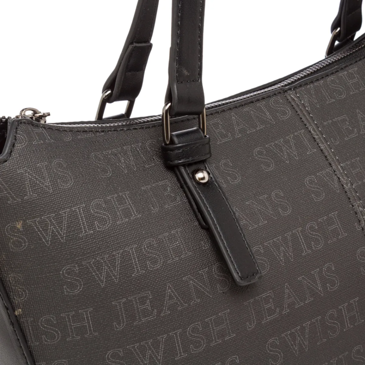 Borsa da Donna Nera con Logo All Over Donna Borse A Spalla