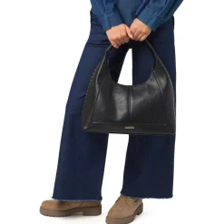 Outlet Borsa Hobo da Donna Nera con Dettaglio Intrecciato Donna Borse A Spalla