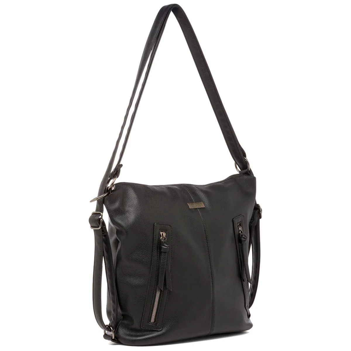 Sale Borsa nera da Donna con tracolla e doppia zip Donna Zaini Donna