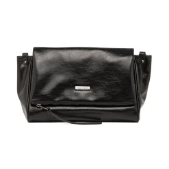 Outlet Borsa nera da Donna effetto lucido Donna Borse A Tracolla Donna