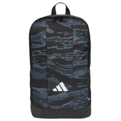 Outlet Borsa sport blu navy e nera con stampa mimetica e logo frontale Zaini Sportivi