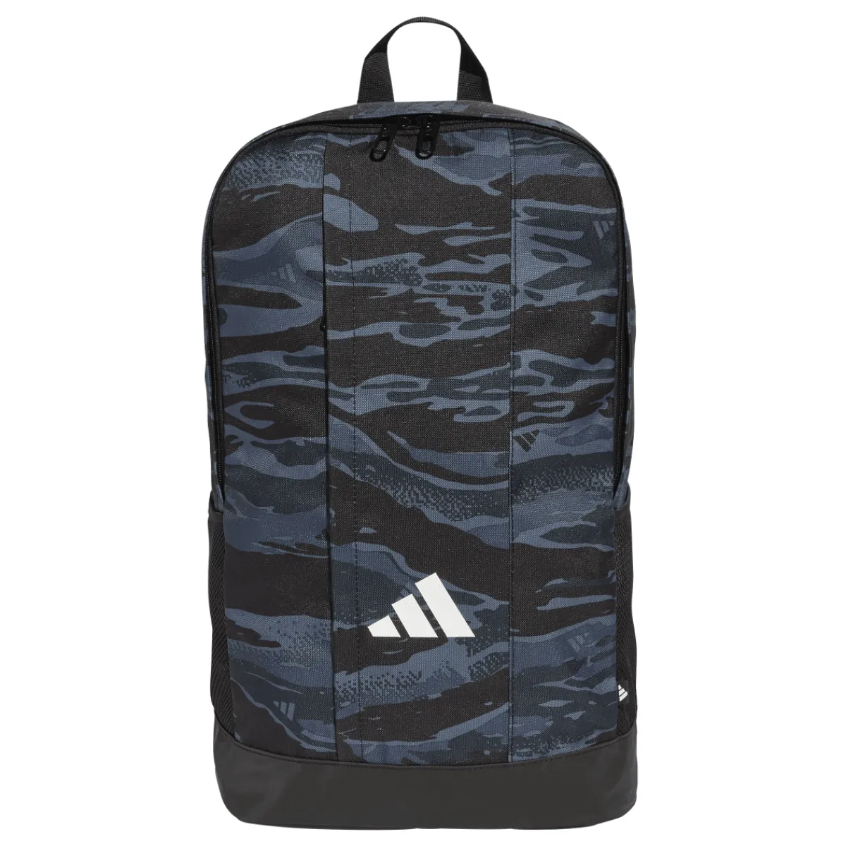 Outlet Borsa sport blu navy e nera con stampa mimetica e logo frontale Zaini Sportivi