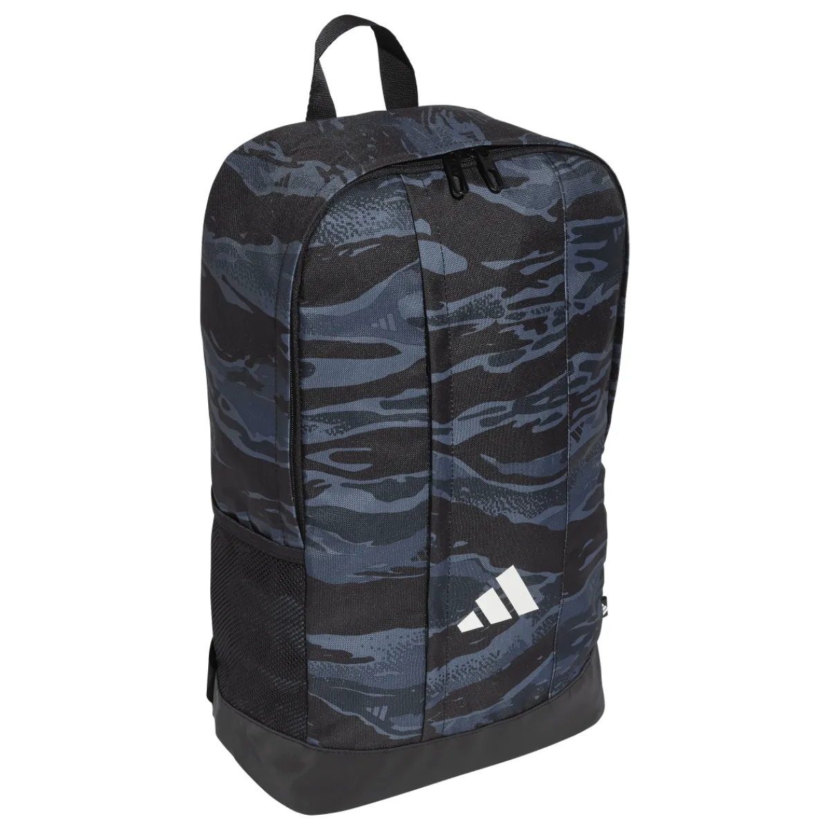 Outlet Borsa sport blu navy e nera con stampa mimetica e logo frontale Zaini Sportivi