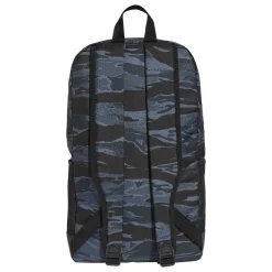 Outlet Borsa sport blu navy e nera con stampa mimetica e logo frontale Zaini Sportivi