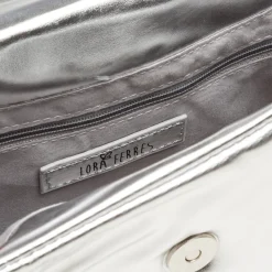 Borse a tracolla argento da Donna con catena e logo in metallo Donna Scarpe Eleganti|Borse Cerimonia