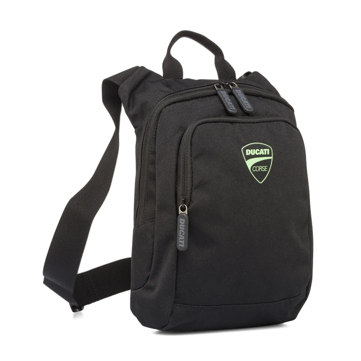 Online Borsello a tracolla da Uomo nero con logo verde fluo Corse Marsupi E Borselli Sport|Borse Sportive