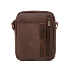 Discount Borsello marrone da Uomo con logo frontale Uomo Borse A Tracolla Uomo|Look Marrone Uomo 👞