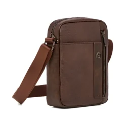 Discount Borsello marrone da Uomo con logo frontale Uomo Borse A Tracolla Uomo|Look Marrone Uomo 👞